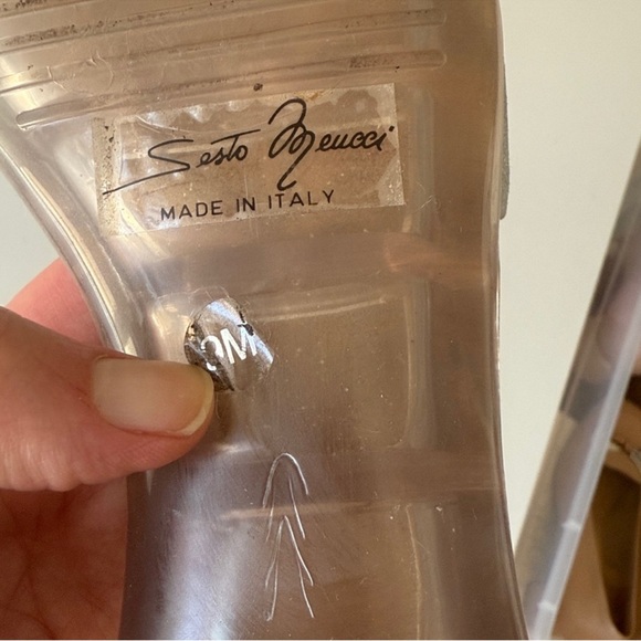 Sesto Meucci Silver Slide Sandals with Multicolor Gemstones - Picture 5 of 5